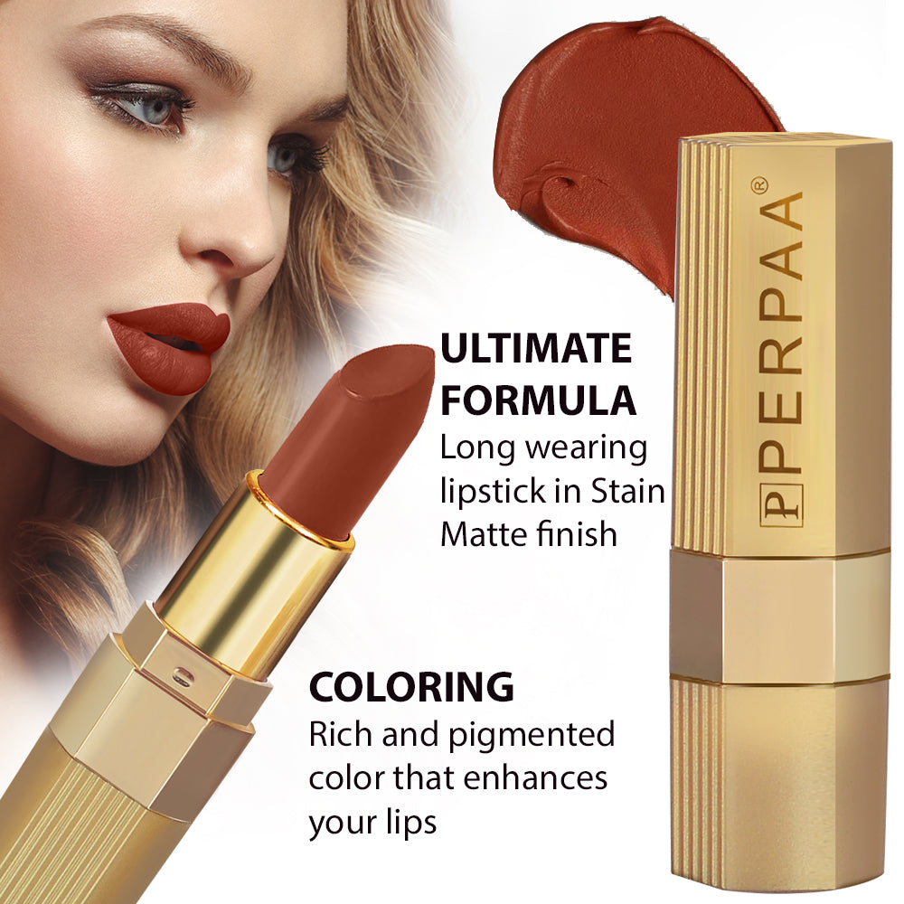 PERPAA® Xpression Matte Lipstick Waterproof Enriched with Vitamin E One Stroke Application