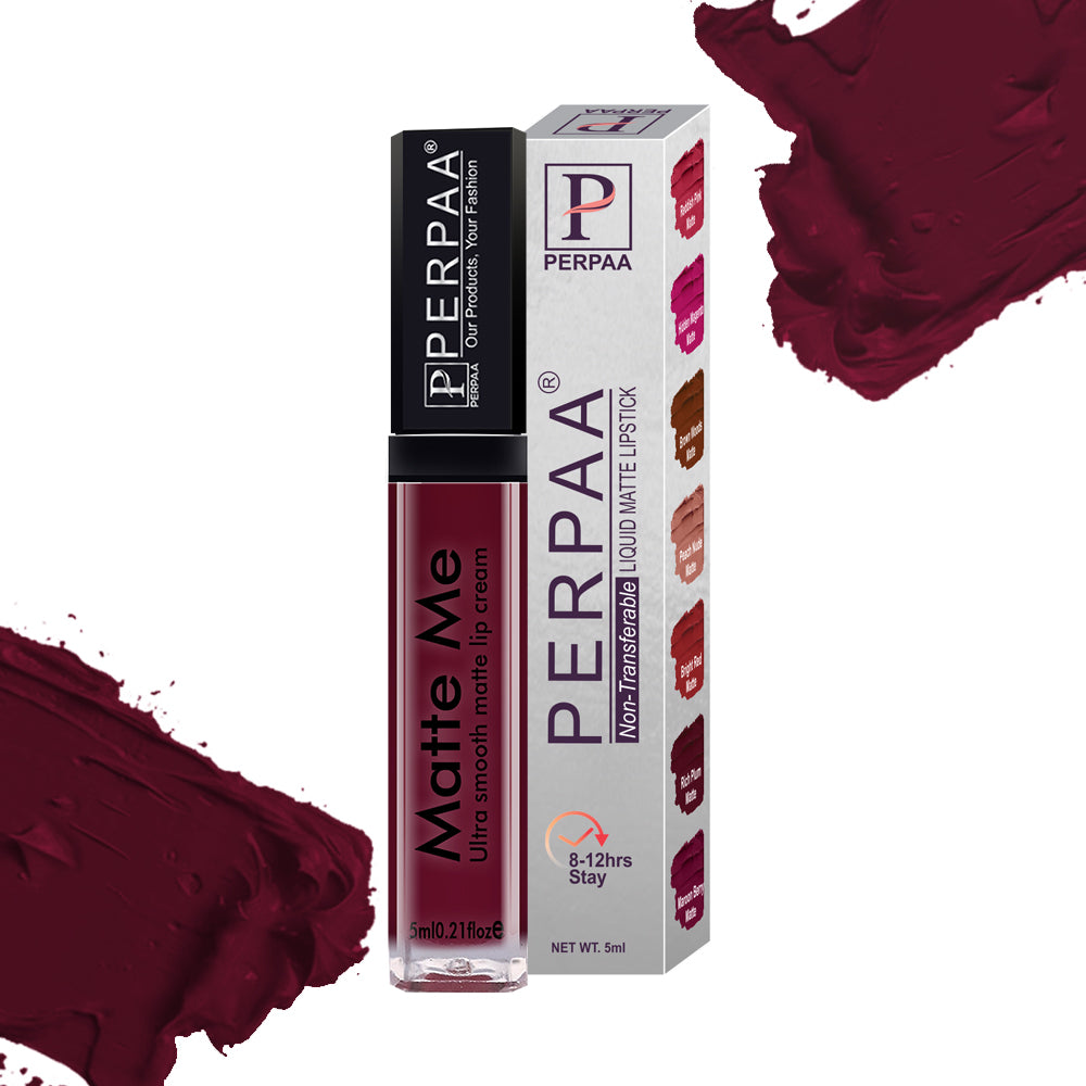 PERPAA® Matte Me Ultimate Long Lasting Liquid Lipstick Bright Matte color 5ml