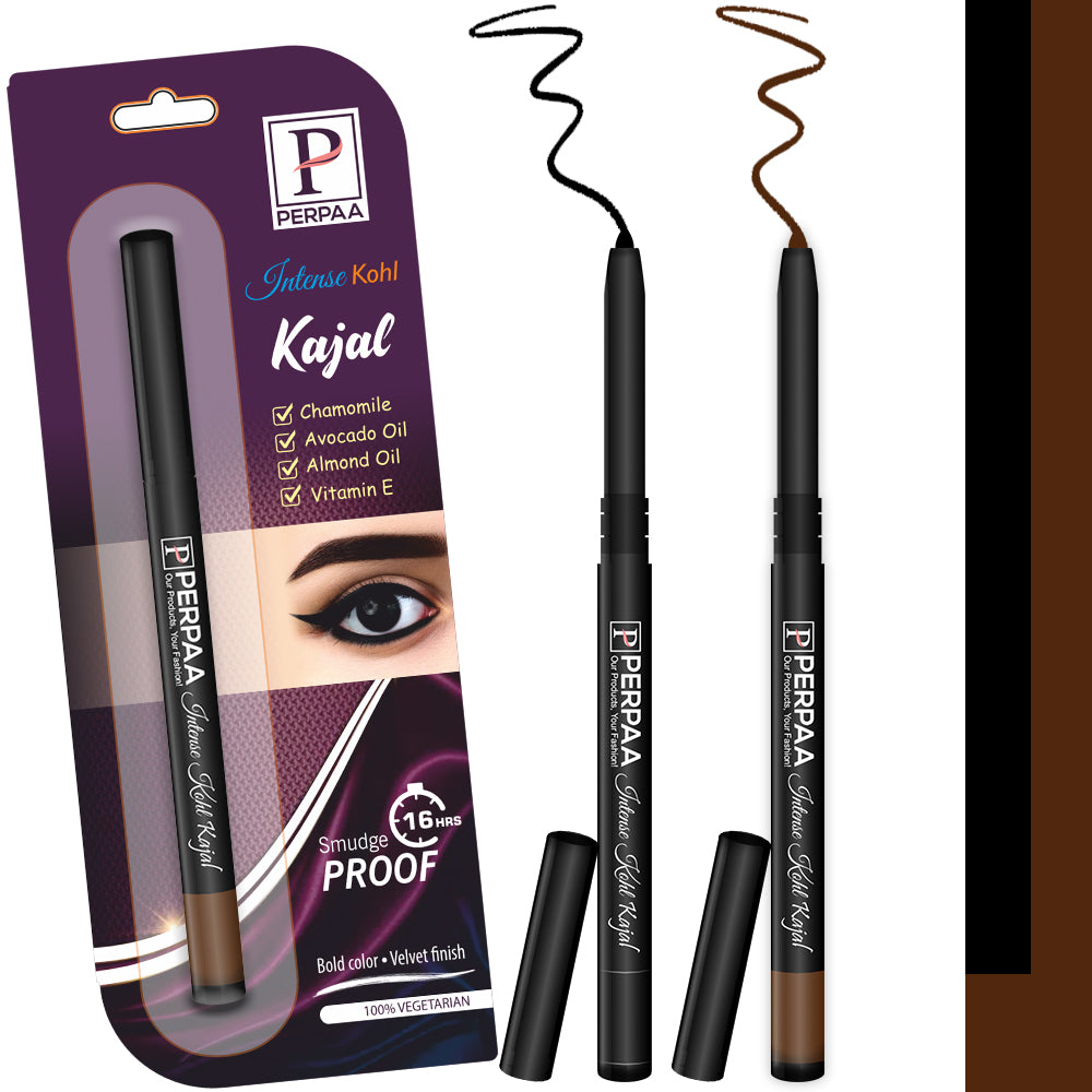 PERPAA Kajal Pack of 2 - Dual Color Long-Lasting Eye Kajal Combo