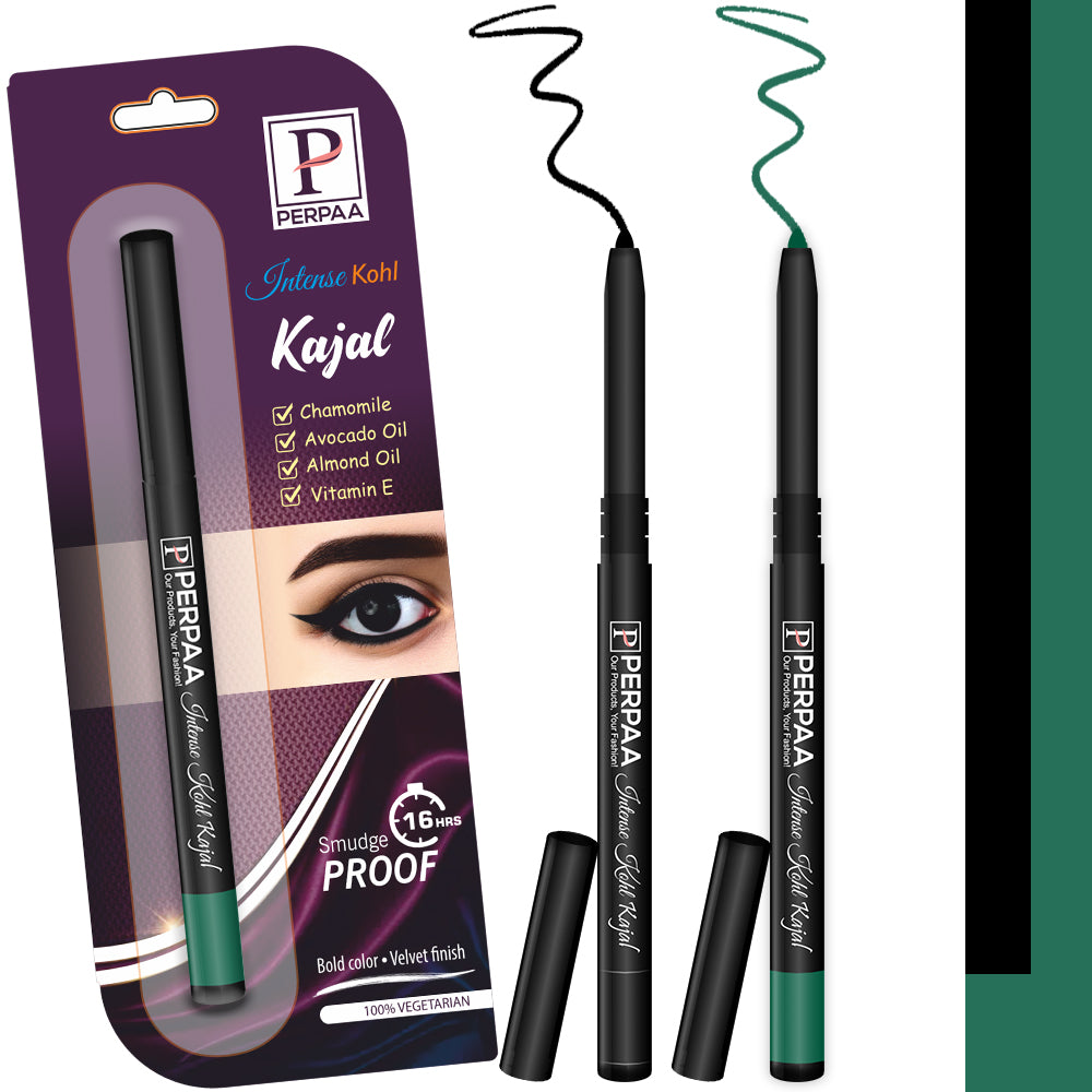 PERPAA Kajal Pack of 2 - Dual Color Long-Lasting Eye Kajal Combo