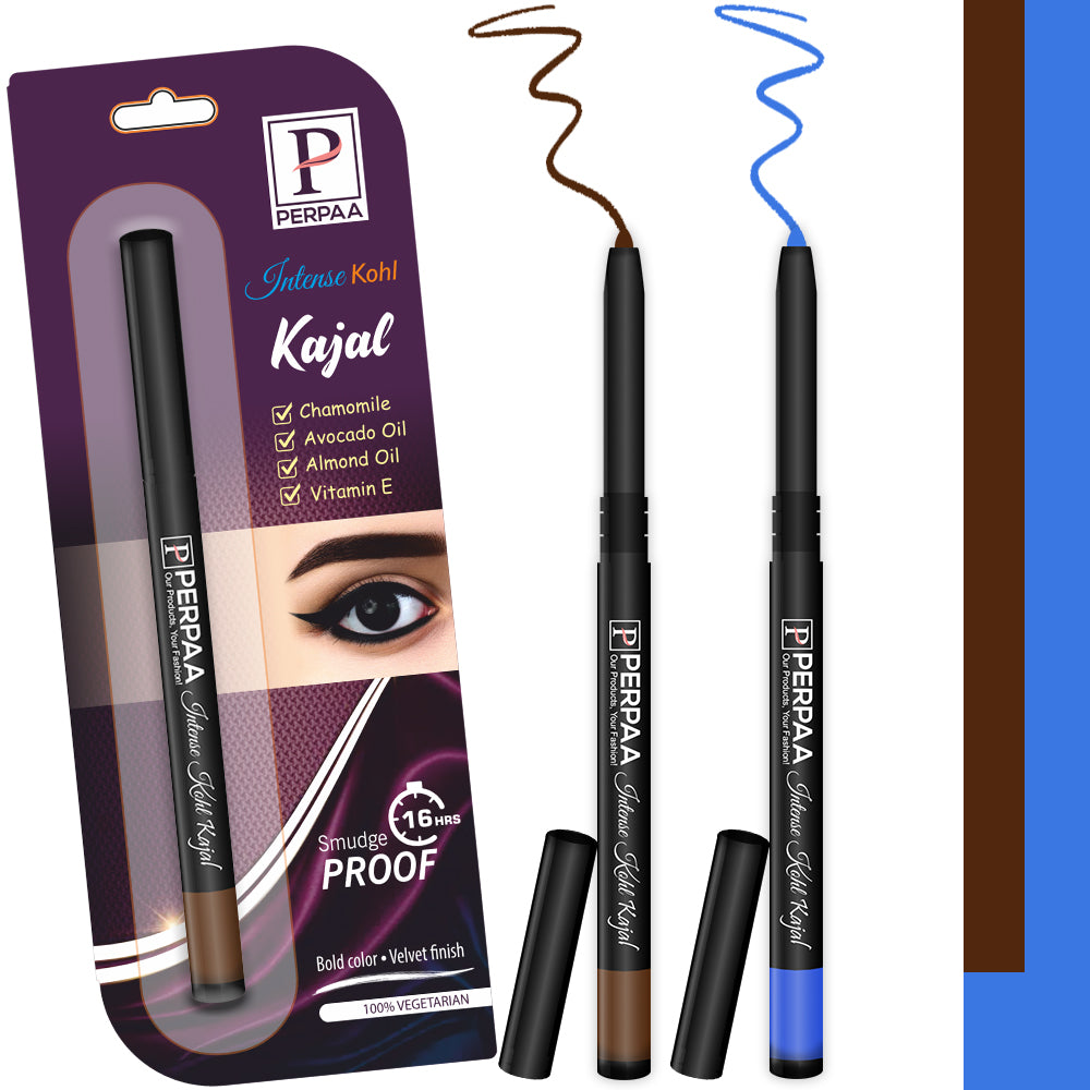 PERPAA Kajal Pack of 2 - Dual Color Long-Lasting Eye Kajal Combo