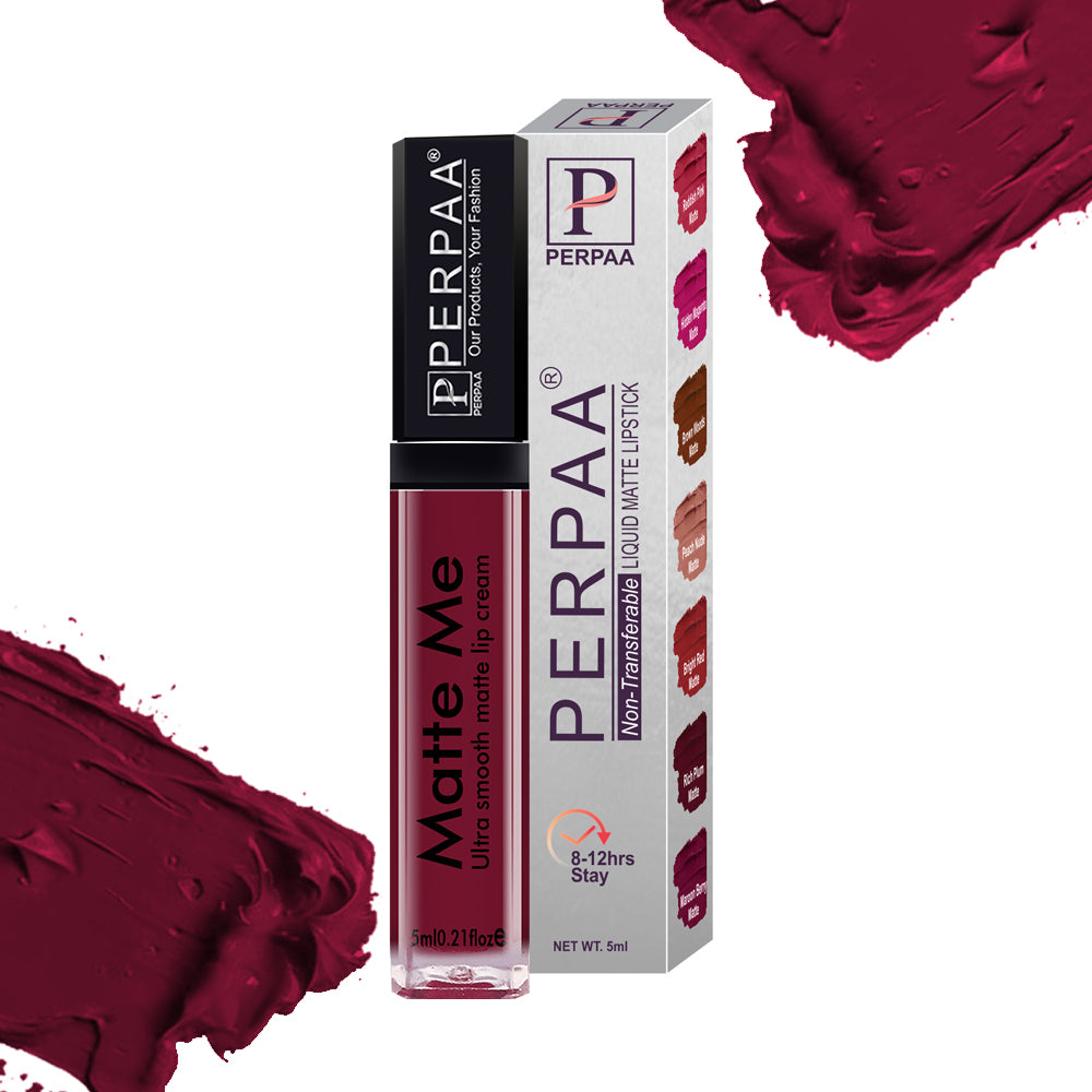 PERPAA® Matte Me Ultimate Long Lasting Liquid Lipstick Bright Matte color 5ml