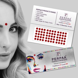 PERPAA Premium Velvet Sticker Kumkum Bindi Box of 15 Flaps - Pottu for Women, Ladies, Girls Pack of 2 (Size 5, Diameter 6mm, Light Maroon)