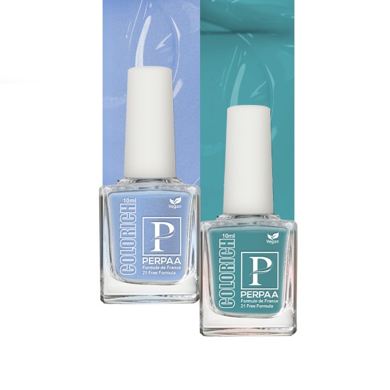 PERPAA Colorich Vegan Nail polish|Paraben Free|Gel Nail Polish|Non UV - Gel Finish |Chip Resistant |Seaweed Enriched Formula| Long Lasting|Cruelty and Toxic Free 10ml each Glossy Finish Set Of 2