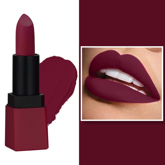 PERPAA® Sensational Matte Lipstick Highly Pigmented with Vitamin E Creamy Matte Lipstick Long Lasting 3.5gm (Moody Maroon)