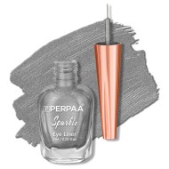 PERPAA® Eyeconic Liquid Eyeliner, Absolute Shine ,Metallic Shimmery Glitter Intense Pigment Waterproof, Smudge Proof, Long Lasting, Eye Makeup for 16hrs Stay 7 ml , Silver Foil