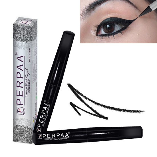 PERPAA® Waterproof Intense Black Kajal, 8hrs Long Stay, Smudge proof, Fade proof, Vit E enriched, One Stroke Smooth Glide (Pack of 2)