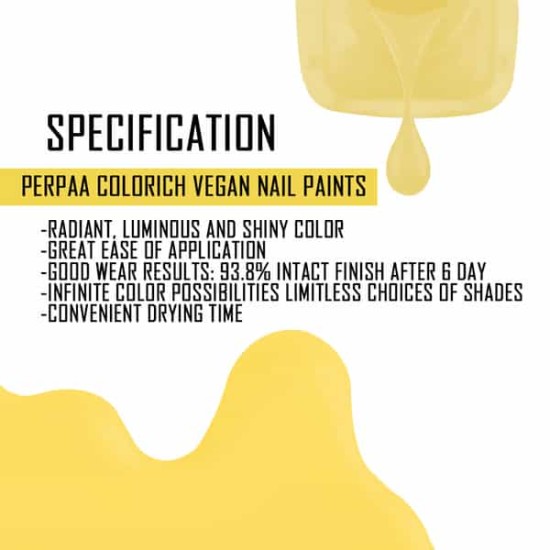 PERPAA Colorich Vegan|Paraben Free|Gel Nail Polish Lime Yellow |Non UV - Gel Finish |Chip Resistant |Seaweed Enriched Formula| Long Lasting|Cruelty and Toxic Free| 10ml Glossy Finish (Lime yellow)