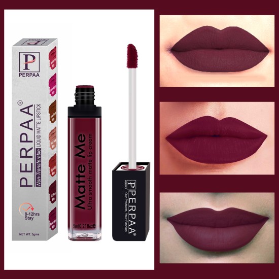 PERPAA® One Stroke Matte Liquid Lipstick 5ml Rich Plum 