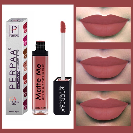 PERPAA® One Stroke Matte Liquid Lipstick 5ml Peach Nude