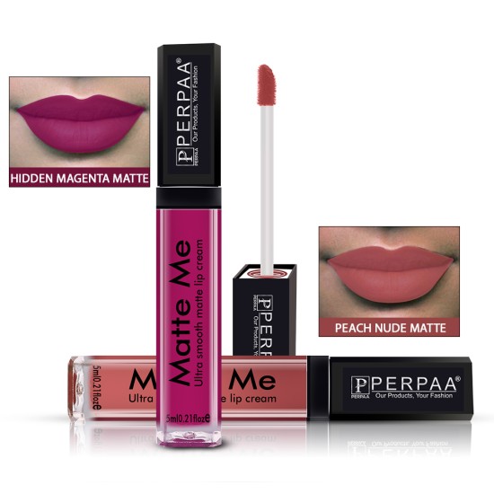 PERPAA® One Stroke Matte Me Liquid Lipstick Pack of 2 (5 ml Each )