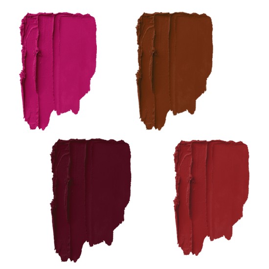 PERPAA® One Stroke Matte Me Liquid Lipstick Pack of 4 (5 ml Each) Hidden Magenta ,Brown Wood ,Rich Plum ,Bright Red