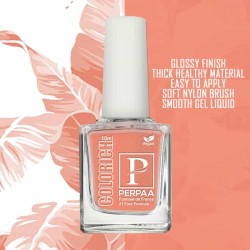 PERPAA Colorich Vegan Professional UV Gel Nail Polish, Lasts Upto 21 Days, Super Glossy Finish, Non-Chipping, Non-Smudging, Quick Drying Nail Polish, Peach 10 ml