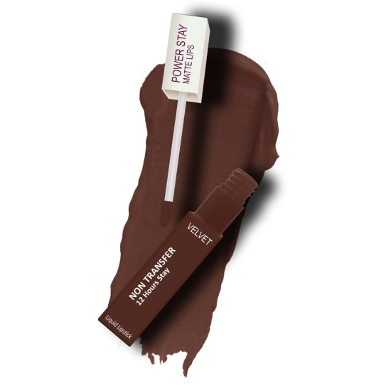 PERPAA® Power Stay Liquid Matte Lipstick - Waterproof (upto 12 hrs Stay) Bon Bon Brown
