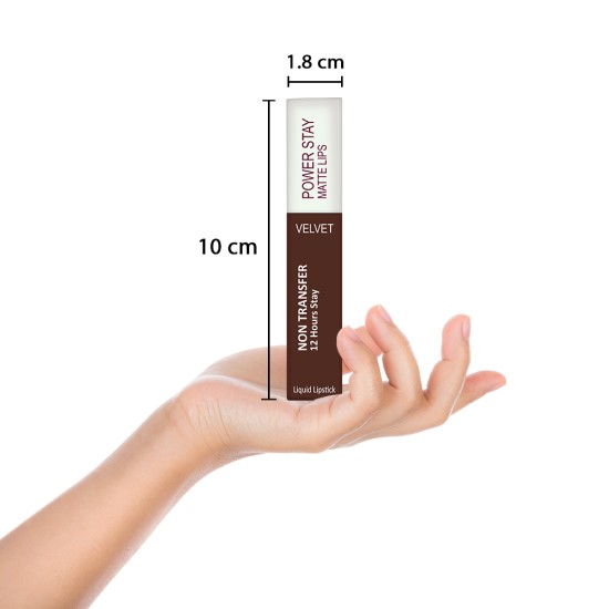 PERPAA® Power Stay Liquid Matte Lipstick - Waterproof (upto 12 hrs Stay) Bon Bon Brown