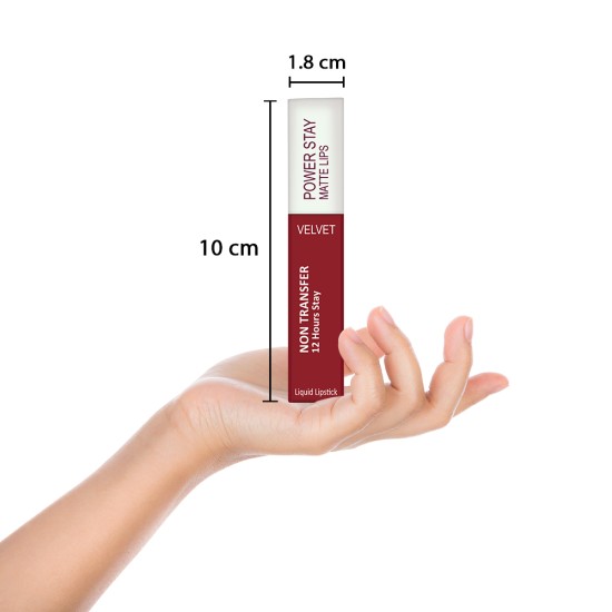 PERPAA® Power Stay Liquid Matte Lipstick - Waterproof (upto 12 hrs Stay) Apple Red