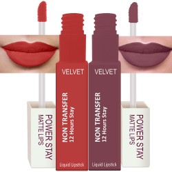 PERPAA® Power Stay Liquid Matte Lipstick - Waterproof Combo of 2 (Upto12 Hrs Stay) 