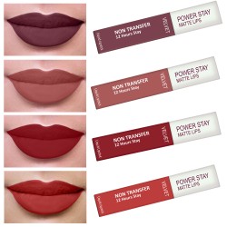 PERPAA® Power Stay Liquid Matte Lipstick - Waterproof Combo of 4 (Upto12 Hrs Stay)Timeless Mauve , Visionary Nude , Apple Red ,Flirty Red