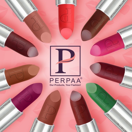 PERPAA® Premium Color Sensational Moisture Matte Longstay Lipstick with Vitamin-E 12Hr Stay Combo of 2 (3.5 g Each )