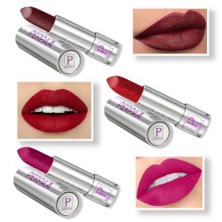 PERPAA® Push, Pop & Play Matte Lipstick, Long Lasting, Moisturizing Lip Color Enrich with Vitamin E - Non-Drying, Creamy Matte Bullet Lipstick (Pack of 3, Matte Maroon, Matte Magenta, Matte Red)