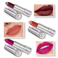 PERPAA® Push, Pop & Play Matte Lipstick, Long Lasting, Moisturizing Lip Color Enrich with Vitamin E - Non-Drying, Creamy Matte Bullet Lipstick (Pack of 3, Matte Maroon, Matte Magenta, Rust Brown)