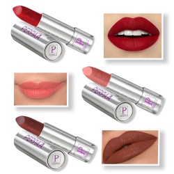 PERPAA® Push, Pop & Play Matte Lipstick, Long Lasting, Moisturizing Lip Color Enrich with Vitamin E - Non-Drying, Creamy Matte Bullet Lipstick (Pack of 3, Matte Nude, Matte Brown, Matte Red)