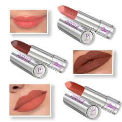 PERPAA® Push, Pop & Play Matte Lipstick, Long Lasting, Moisturizing Lip Color Enrich with Vitamin E - Non-Drying, Creamy Matte Bullet Lipstick (Pack of 3, Matte Nude, Matte Brown, Rust Brown)