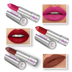 PERPAA® Push, Pop & Play , Long Lasting, Moisturizing Matte Lipstick Lip Color Enrich with Vitamin E - Non-Drying, Creamy Matte Bullet Lipstick (Pack of 3, Matte Brown, Matte Pink, Matte Red)