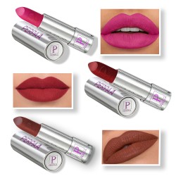 PERPAA® Push, Pop & Play , Long Lasting, Moisturizing Matte Lipstick Lip Color Enrich with Vitamin E - Non-Drying, Creamy Matte Bullet Lipstick (Pack of 3, Matte Brown, Matte Pink, Bridal Maroon)