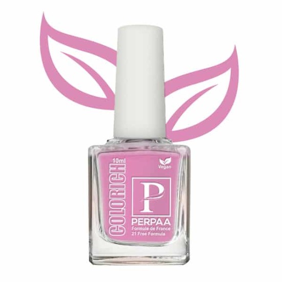 PERPAA Colorich Vegan - Rose Pink – 10 ml - Dries in 45 seconds - Quick-drying, Chip-resistant, Long-lasting. Glossy high shine Nail Enamel/Polish for women.