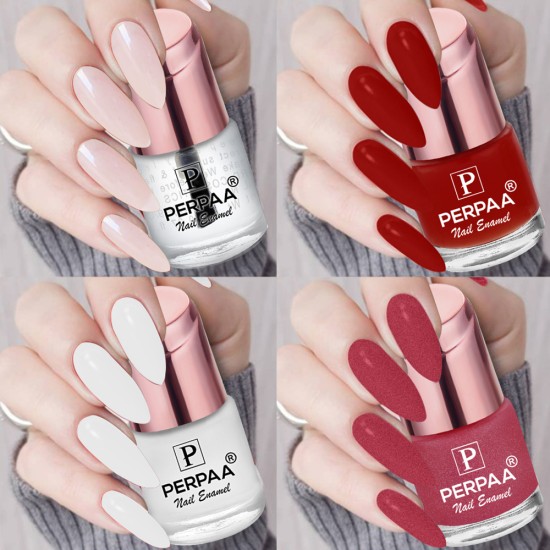 PERPAA® Super Stay Quick-Drying, Long-Lasting Gel Based Nail Care Combo Set of 4 (7.5ml Each)