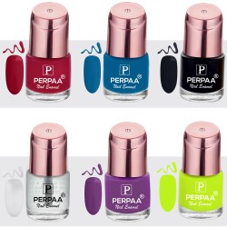 PERPAA® Super Stay Quick-Drying, Long-Lasting Gel Based Nail Care Combo Set of 6 (7.5ml Each)