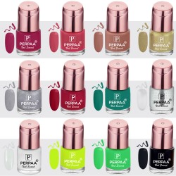 PERPAA® Quick-drying, Long-Lasting Gel Based Nail Polish Combo of 12 (Pack of 12)