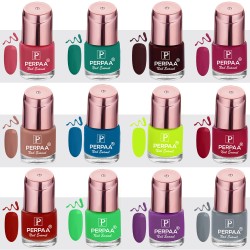 PERPAA® Quick-drying, Long-Lasting Gel Based Nail Polish Combo of 12 (Pack of 12)