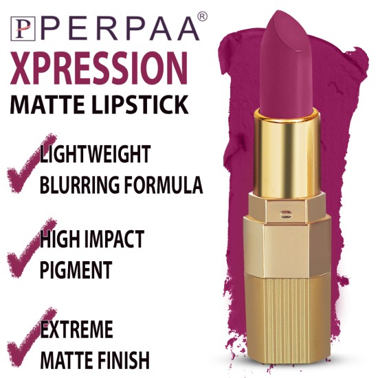 PERPAA® Xpression Sensational Creamy Matte Lipstick Weightless 3 Piece (5-8 Hrs Stay) Bold Maroon, Matte Maroon ,Matte Magenta