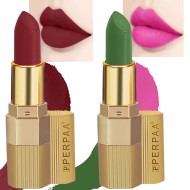 PERPAA® Xpression Sensational Creamy Matte Lipstick Weightless 2 Piece (5-8 Hrs Stay) Matte Maroon ,Natural Pink