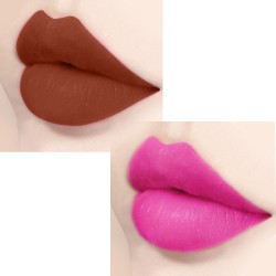 PERPAA® Xpression Sensational Creamy Matte Lipstick Weightless 2 Piece (5-8 Hrs Stay) Natural Pink ,Matte Rust Brown