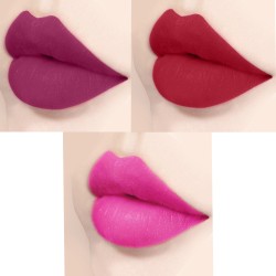 PERPAA® Xpression Sensational Creamy Matte Lipstick Weightless 3 Piece (5-8 Hrs Stay) Matte Magenta ,Matte Red ,Natural Pink