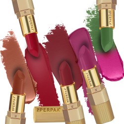 PERPAA® Xpression Sensational Creamy Matte Lipstick Weightless 5 Piece (5-8 Hrs Stay) Rust Brown ,Magenta ,Apple Red ,Maroon , Natural Pink