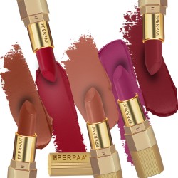 PERPAA® Xpression Sensational Creamy Matte Lipstick Weightless 5 Piece (5-8 Hrs Stay) Rust Brown ,Magenta ,Apple Red ,Maroon , Nude